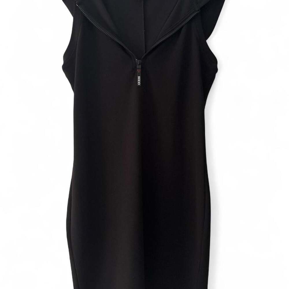 Guess Sleeveless Hooded Mini Dress Black